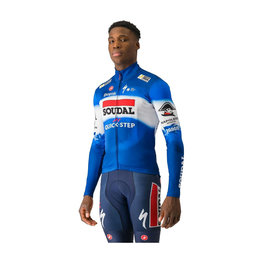 CASTELLI maillot de invierno de manga larga - SOUDAL QUICK-STEP 2024 THERMAL - azul/blanco/rojo