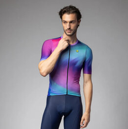 ALÉ jersey de manga corta - AURORA PR-E - rosa/azul/turquesa