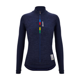 SANTINI maillot de invierno de manga larga - UCI OFFICIAL W - azul