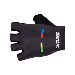 SANTINI guantes de dedos cortos - UCI WORLD CHAMPION - negro