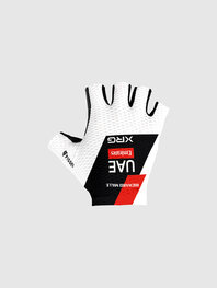 PISSEI guantes de dedos cortos - UAE TEAM EMIRATES 2026 REPLICA - blanco/rojo/negro