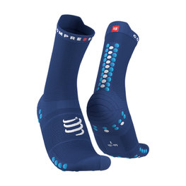 COMPRESSPORT calcetines clásicos - PRO RACING V4.0 RUN HIGH - azul