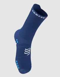 COMPRESSPORT calcetines clásicos - PRO RACING V4.0 RUN HIGH - azul