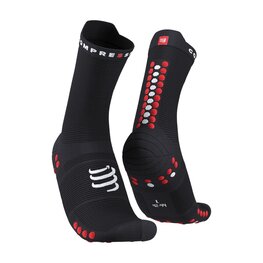 COMPRESSPORT calcetines clásicos - PRO RACING  V4.0 RUN HIGH - negro/rojo