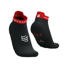 COMPRESSPORT calcetines de tobillo - PRO RACING V4.0 RUN LOW - negro/rojo