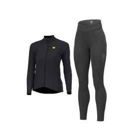 ALÉ jersey y pantalón de invierno - WARM RACE+ESSENTIAL - negro