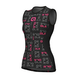 ALÉ camiseta sin mangas - VELA ACTIVE - negro/rosa