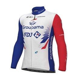 ALÉ maillot de invierno de manga larga - GROUPAMA FDJ 2022 - azul/rojo/blanco