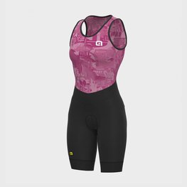 ALÉ pantalones cortos de tirantes - VELOCITY INTEGR LADY - negro/rosa