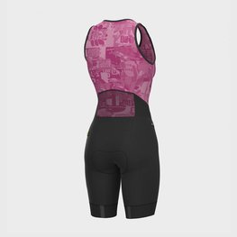 ALÉ pantalones cortos de tirantes - VELOCITY INTEGR LADY - negro/rosa
