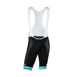 GIORDANA pantalones cortos de tirantes - ASTANA 2019 VERO PRO - negro/turquesa