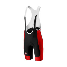 CASTELLI pantalones cortos de tirantes - EVOLUZIONE 2.0 - negro/rojo