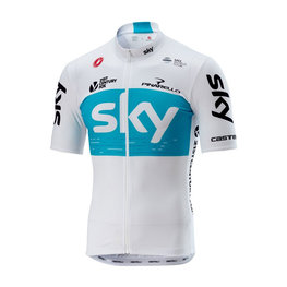 CASTELLI jersey de manga corta - SKY 2018 FAN - blanco/azul claro