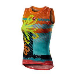 CASTELLI camiseta sin mangas - PRO MESH W LADY - multicolor/amarillo