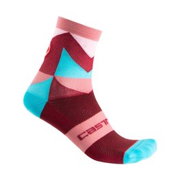 CASTELLI calcetines clásicos - UNLIMITED W LADY - rosa/granate/azul claro