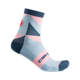 CASTELLI calcetines clásicos - UNLIMITED W LADY - rosa/azul claro/gris