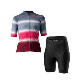 CASTELLI maillot corto y pantalón corto - DOLCE LADY - rojo/azul/negro
