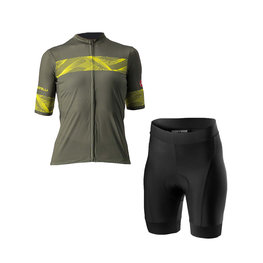 CASTELLI maillot corto y pantalón corto - FENICE LADY - amarillo/verde/negro