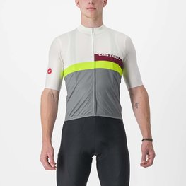 CASTELLI jersey de manga corta - A BLOCCO - granate/gris/amarillo/marfil