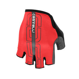 CASTELLI guantes de dedos cortos - TEMPO - negro/rojo