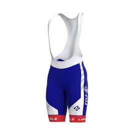 ALÉ pantalones cortos de tirantes - GROUPAMA FDJ 2020 - rojo/azul/blanco