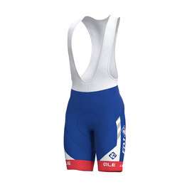 ALÉ pantalones cortos de tirantes - GROUPAMA FDJ 2019 - blanco/rojo/azul