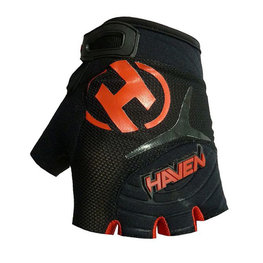 HAVEN guantes de dedos cortos - DEMO SHORT - negro/rojo