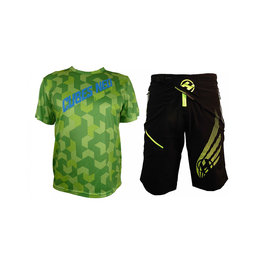 HAVEN Maillot y pantalón MTB - CUBES NEO - verde/negro