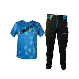 HAVEN Maillot y pantalón MTB - CUBES NEO - azul/negro
