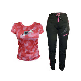 HAVEN Maillot y pantalón MTB - PEARL NEO LADY - rosa/negro