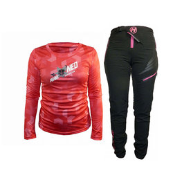 HAVEN Maillot y pantalón MTB - PEARL NEO LONG - rosa/negro