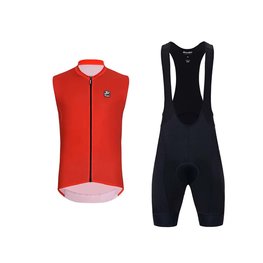HOLOKOLO maillot sin mangas y pantalón corto - AIRFLOW - negro/rojo
