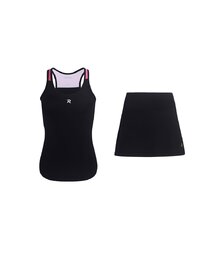 RIVANELLE maillot corto y falda - SPARK - rosa/negro