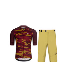 HOLOKOLO Maillot y pantalón MTB - CAMOTRAIL - beige/granate