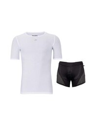 HOLOKOLO camiseta funcional y boxers - AIR - blanco/negro