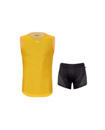 HOLOKOLO camiseta funcional y bóxers - AIR - negro/amarillo