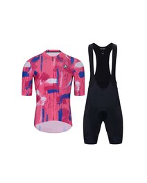 HOLOKOLO maillot corto y pantalón corto - STROKES  - azul/negro/rosa