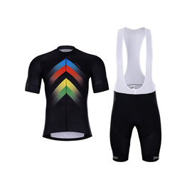 HOLOKOLO maillot corto y pantalón corto - HYPER - negro/arcoíris
