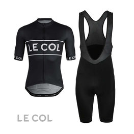 LE COL maillot corto y pantalón corto - LE COLSPORT LOGO + S - negro