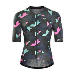 MONTON jersey de manga corta - AUTUMN COLORS - negro/azul/rosa