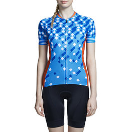 MONTON jersey de manga corta - CHECKS RIDER LADY - azul