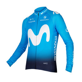 maillot de invierno de manga larga - MOVISTAR 2019 WINTER - blanco/azul/azul claro