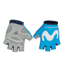 guantes de dedos cortos - MOVISTAR 2019 - blanco/azul claro