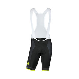 GIORDANA pantalones cortos de tirantes - MITCHELTON-SCOTT '19 - negro/amarillo