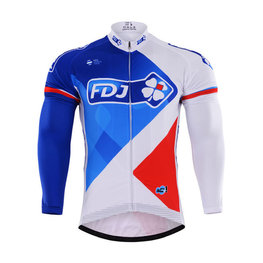 maillot de invierno de manga larga - FDJ 2017 WINTER - rojo/azul/blanco