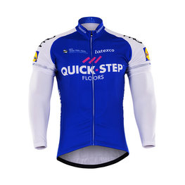 maillot de invierno de manga larga - QUICKSTEP 2017 WNT - blanco/azul