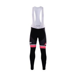 pantalones largos con tirantes - TREK 2017 WINTER - negro/rosa