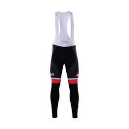 pantalones largos con tirantes - TREK 2017 WINTER - negro/rojo