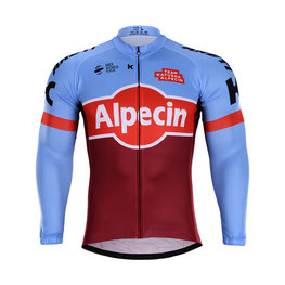 maillot de invierno de manga larga - KATUSHA 2018 WINTER - granate/rojo/azul claro