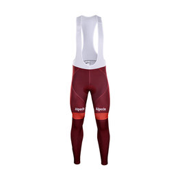 pantalones largos con tirantes - KATUSHA 2018 WINTER - rojo/granate